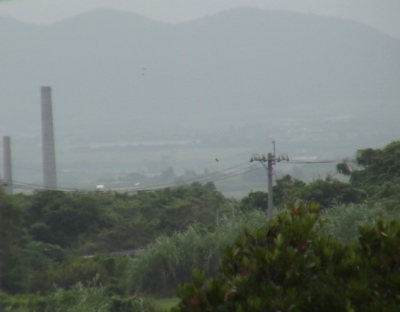 　島はモヤのかかる一日