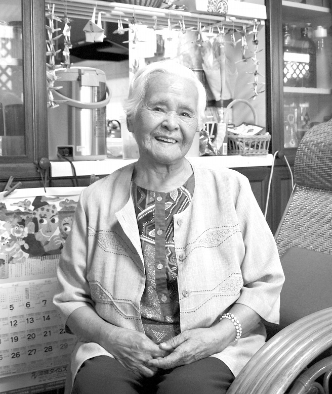 野崎千代さん登野城在住　昭和4年9月9日生まれ　満95歳